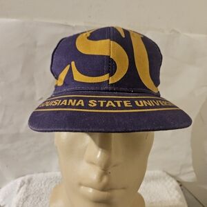 NOS lsu Louisiana state university BIG LOGO SNAPBACK HAT VINTAGE GLOBAL CAP NCAA